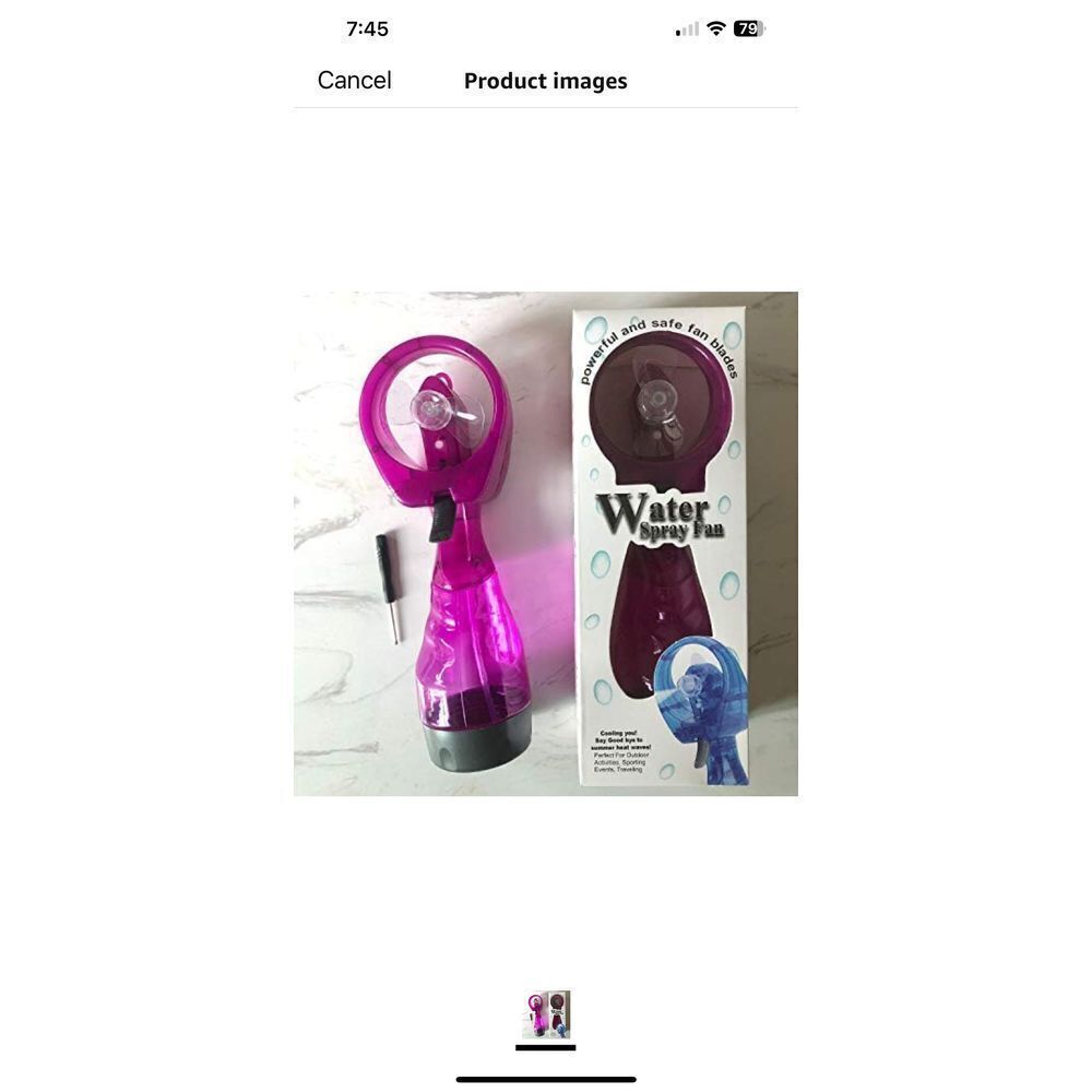 Spray sailor handheld fan hand pressure water AA battery electric fan (Purple)
